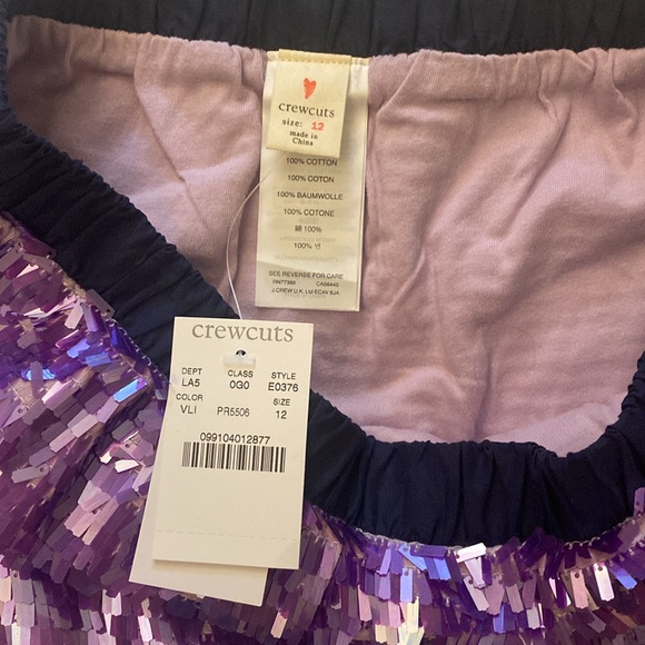 Crewcuts NWT J.CREW Girls sequin skirt purple size 12 - Picture 3 of 9